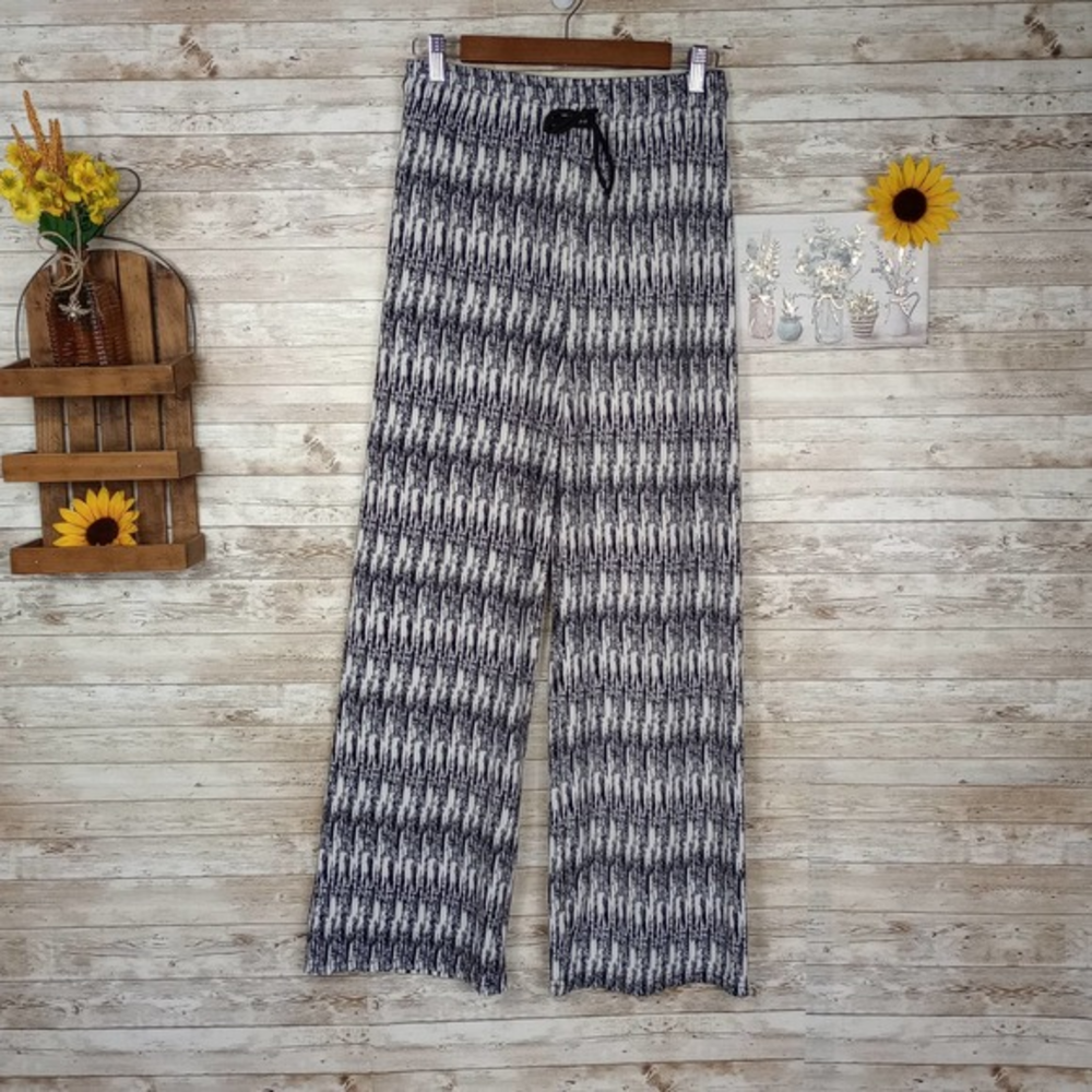 Kathy Black/White Comfy Wide Leg Pants Size OS‎